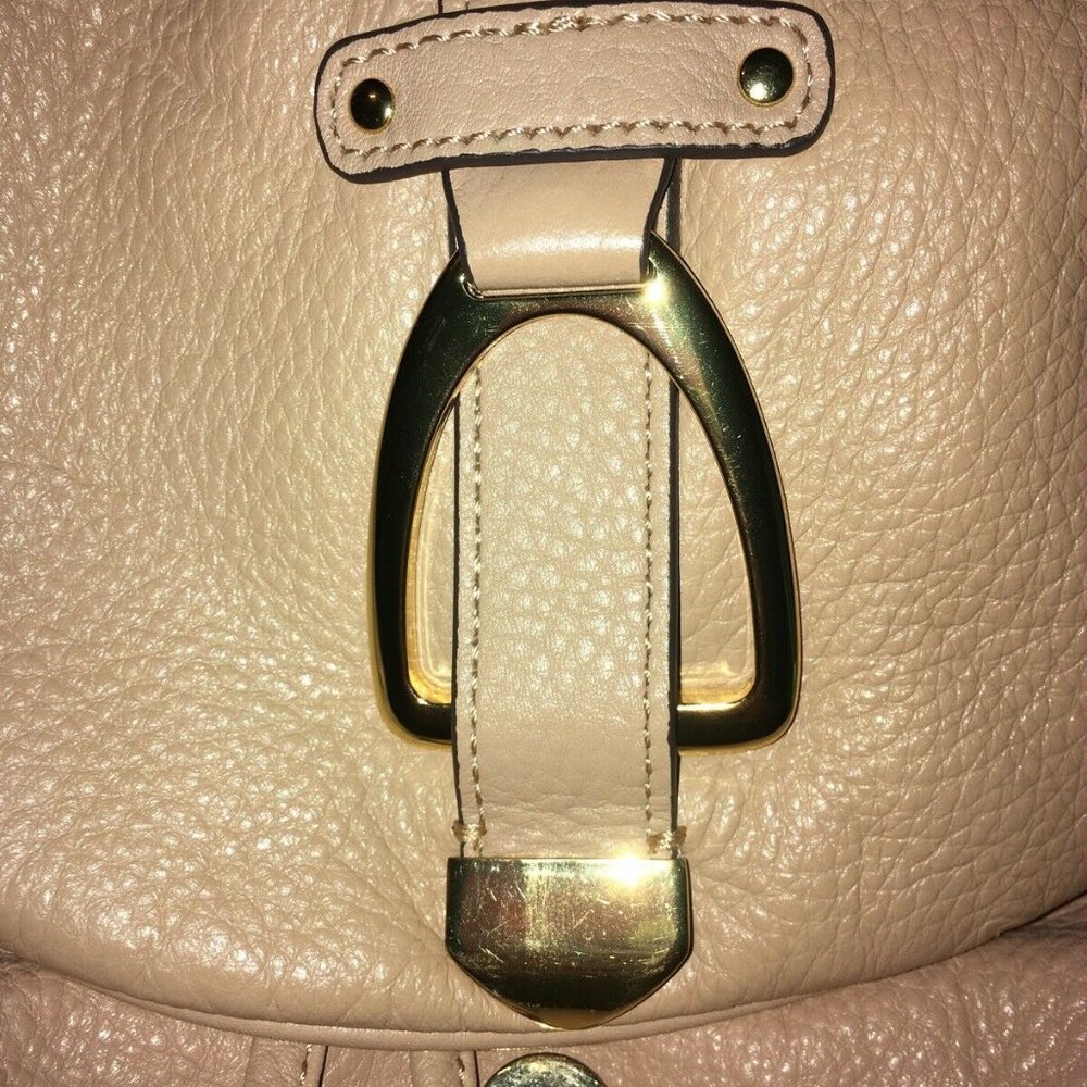 G.I.L.I (QVC) Beige Soft Pebble Leather Handbag - Picture 7 of 11